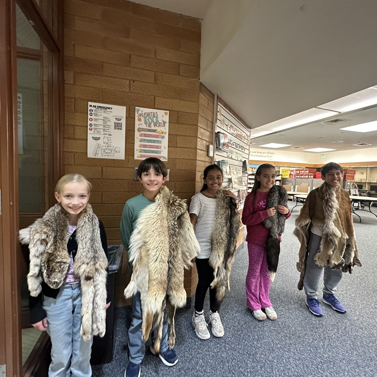 4th graders wearing trapper coats 