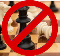 chess pieces with a big no circle over them