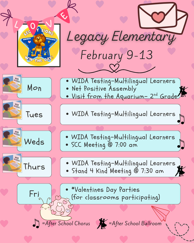 Legacy Weekly Update for February 9-13