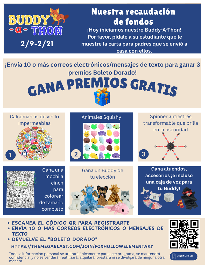 flyer with pictures of stickers, stuffed animals and other toys