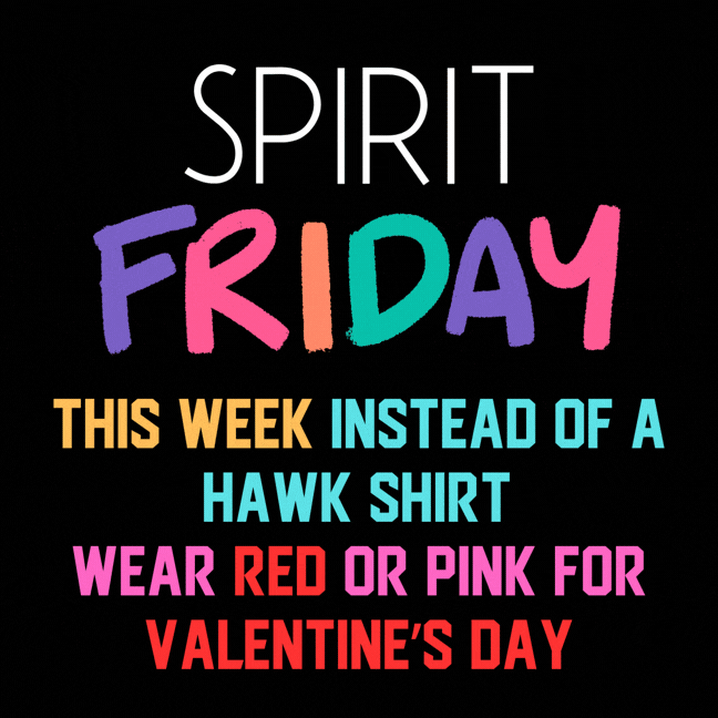 colorful animated spirit and colorful text for friday spirit day