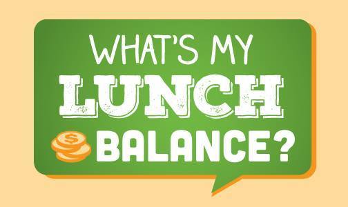 Yellow and green background, coins in the corner, what's my lunch balance?