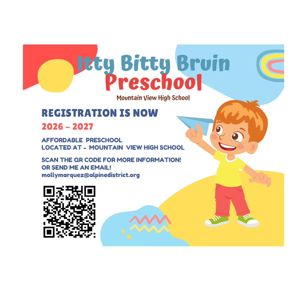 MVHS Preschool Registration QR code for 26-27 School Year