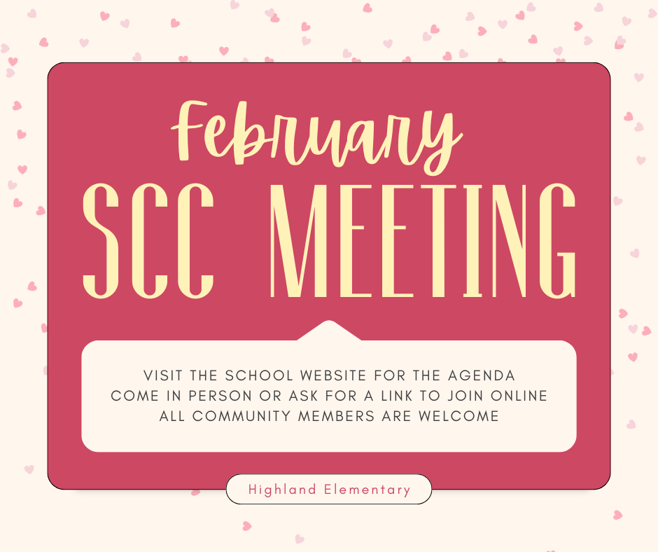 Pink heart polka dots, red background, scc meeting tomorrow