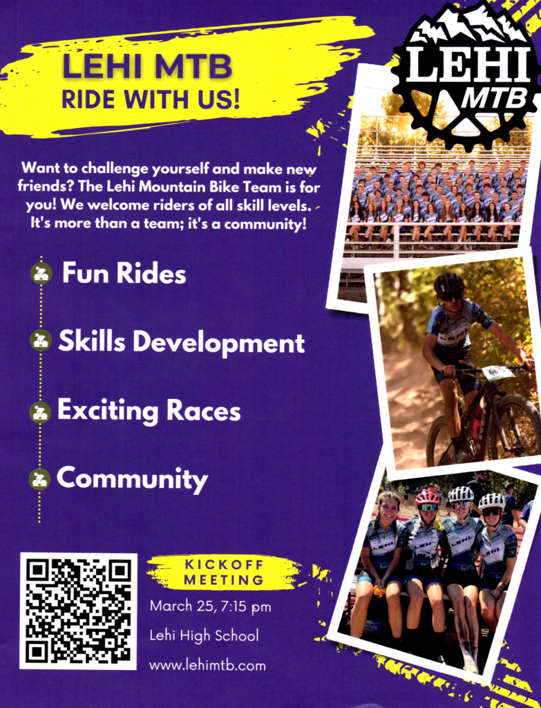 Lehi students dressed in Mountain Biking Clothes