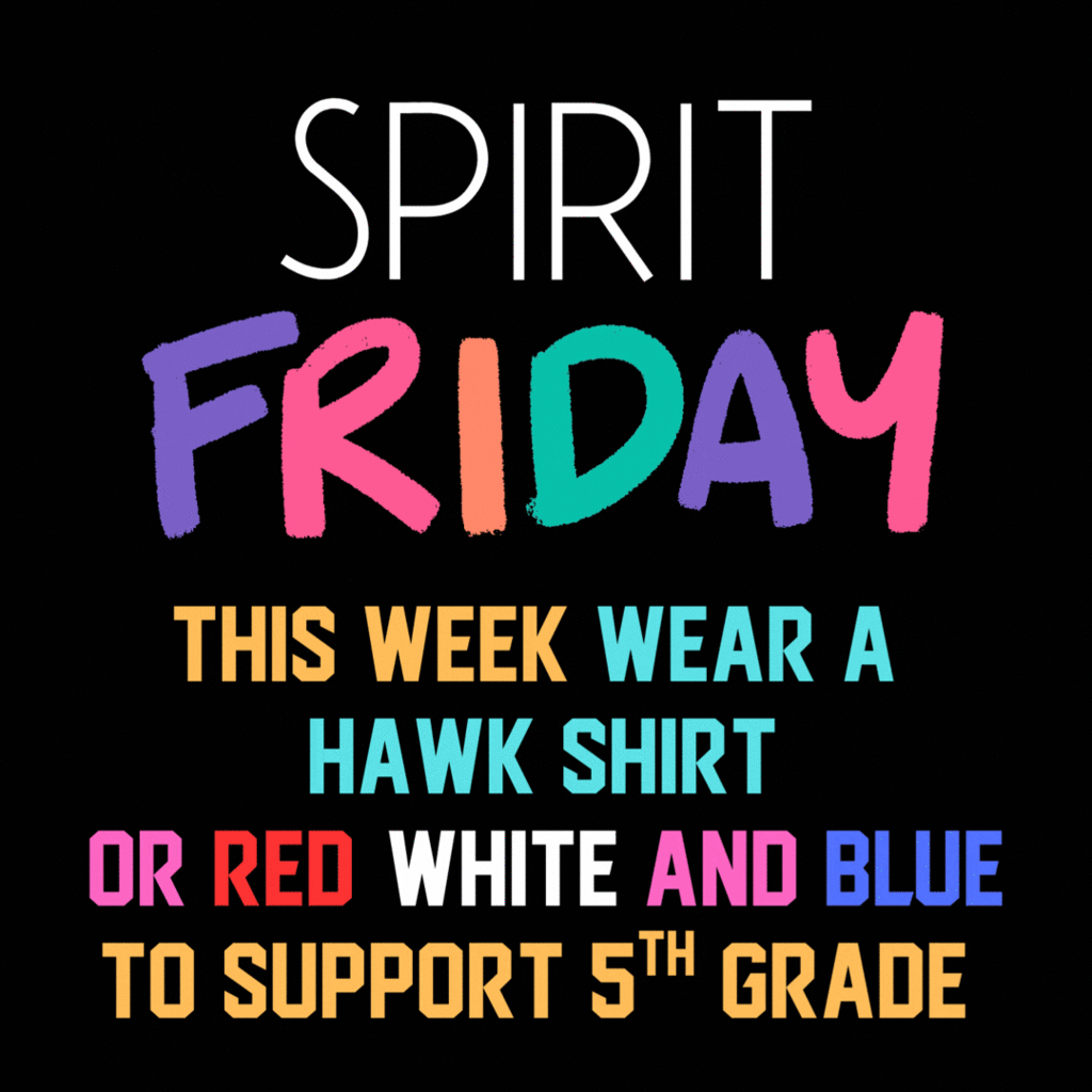black background spirit Friday wear red white and blue