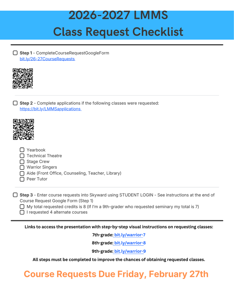 Course Request Checklist