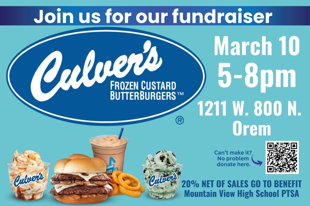 Spirit Night at Culvers on March 10 from 5-8