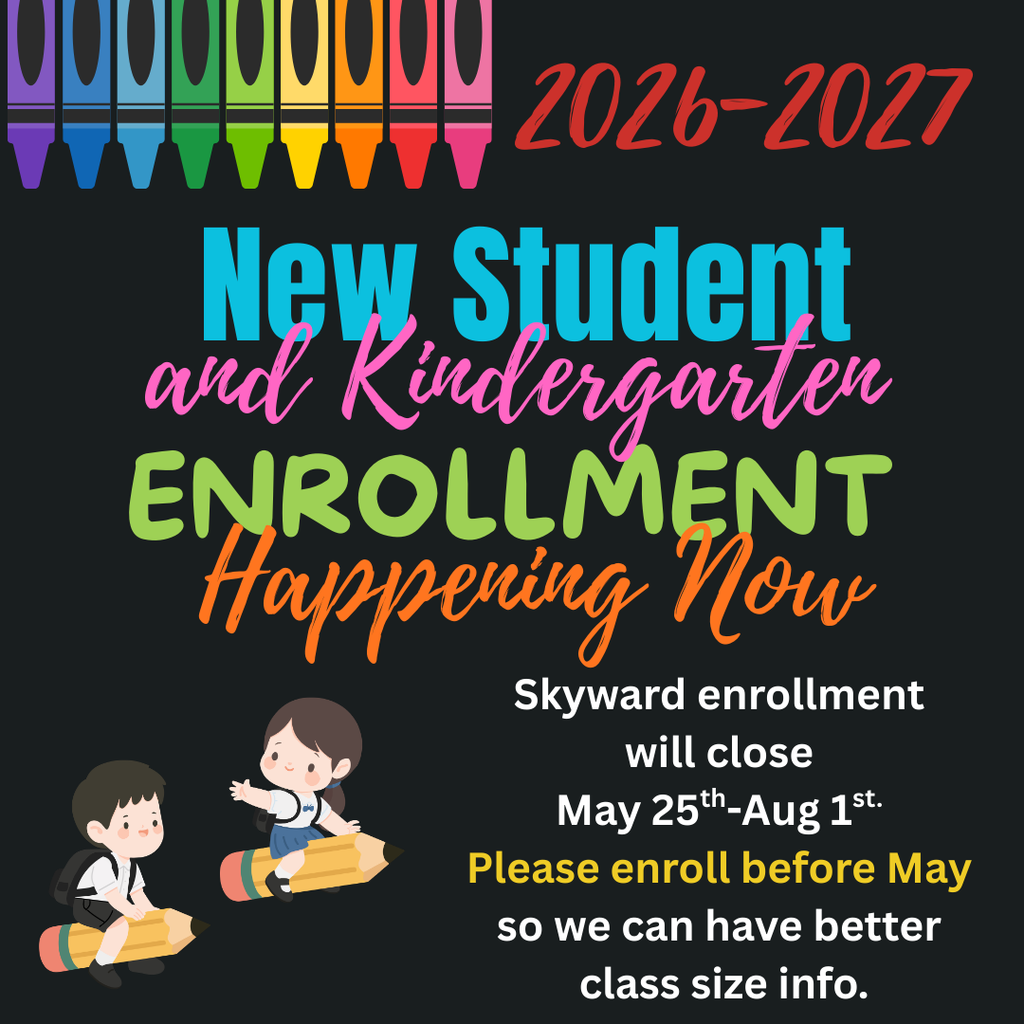 Enrollment now with school supplies and blocks