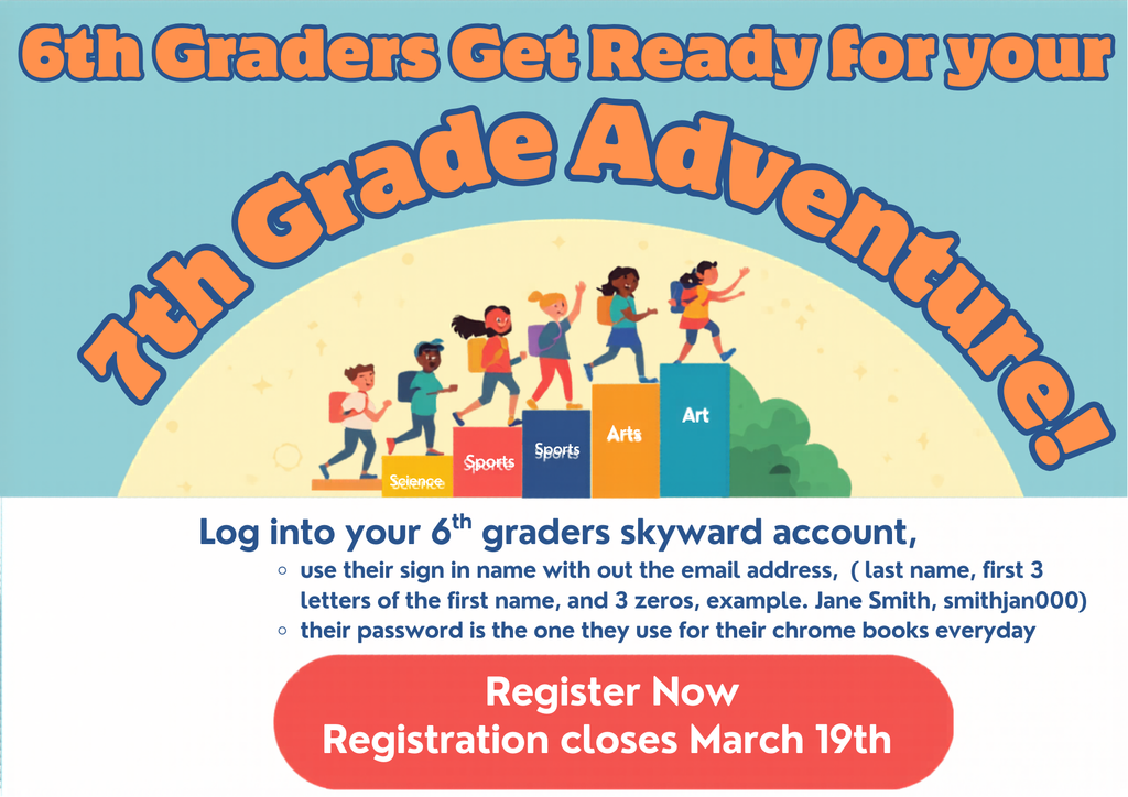 6th grade registration