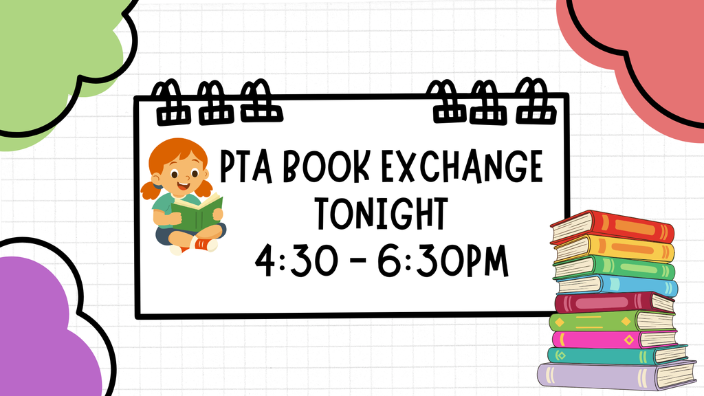 flier with pictures of books and a girl reading