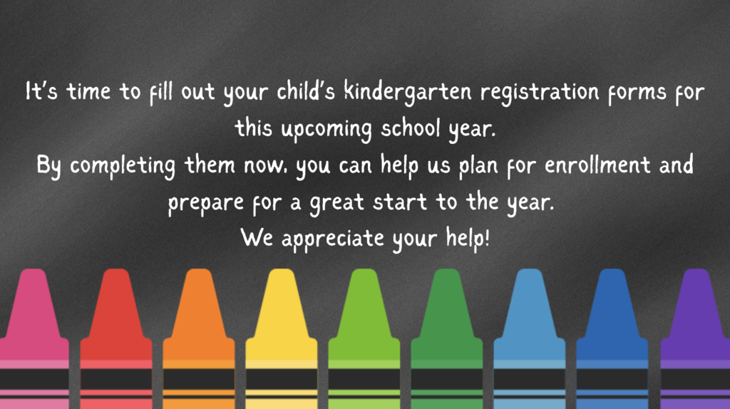 Image of a chalkboard with crayons in front of it