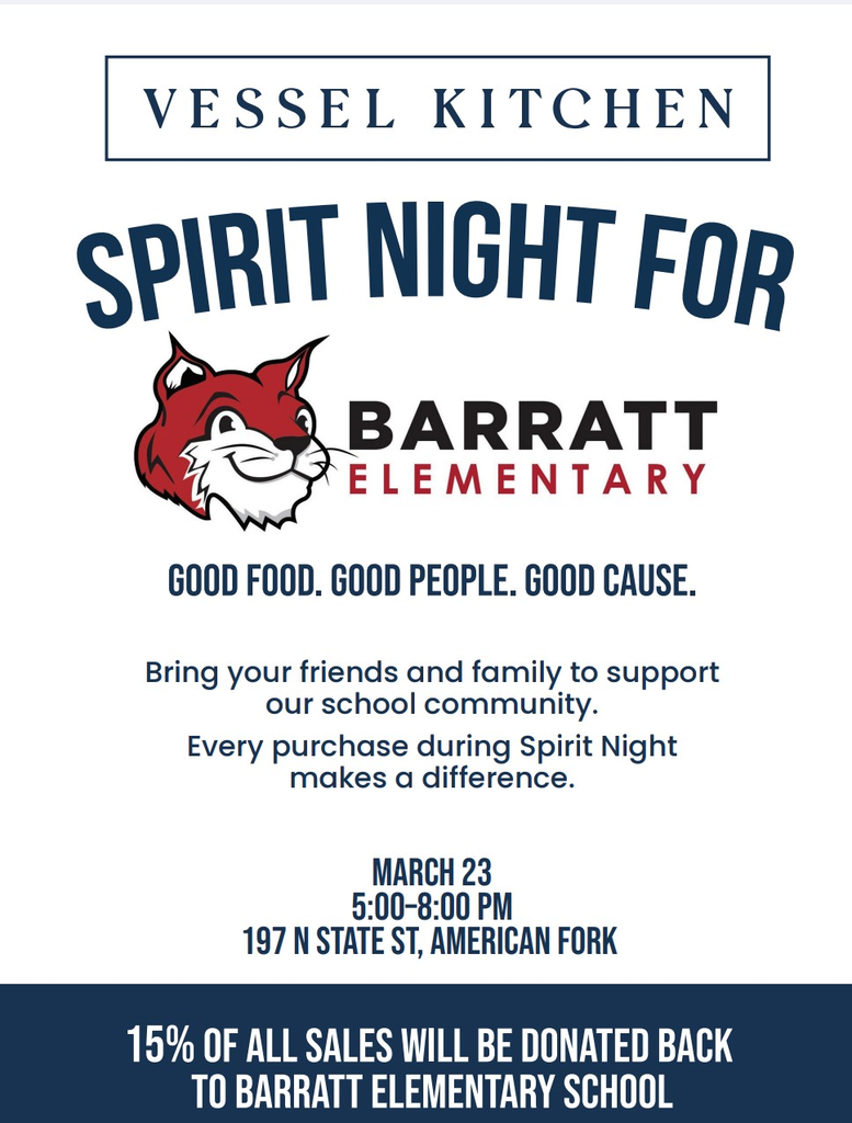 Flier about spirit night at Vessel Kitchen