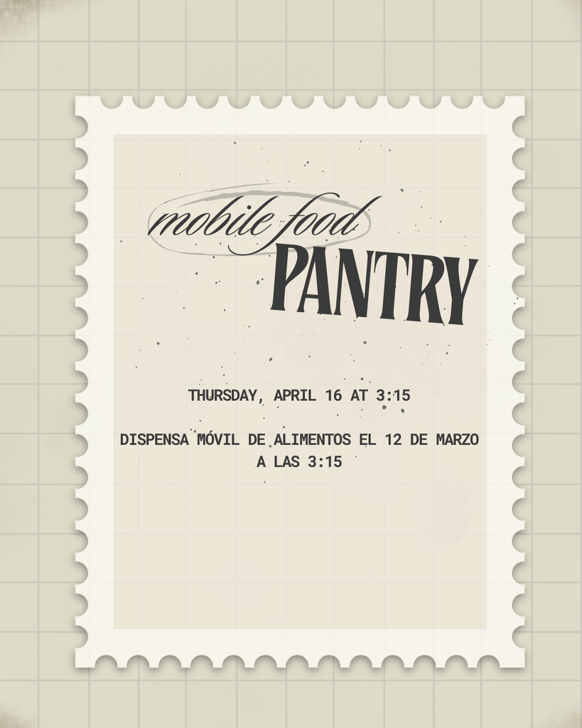 mobile food pantry, april 16 at 3:15