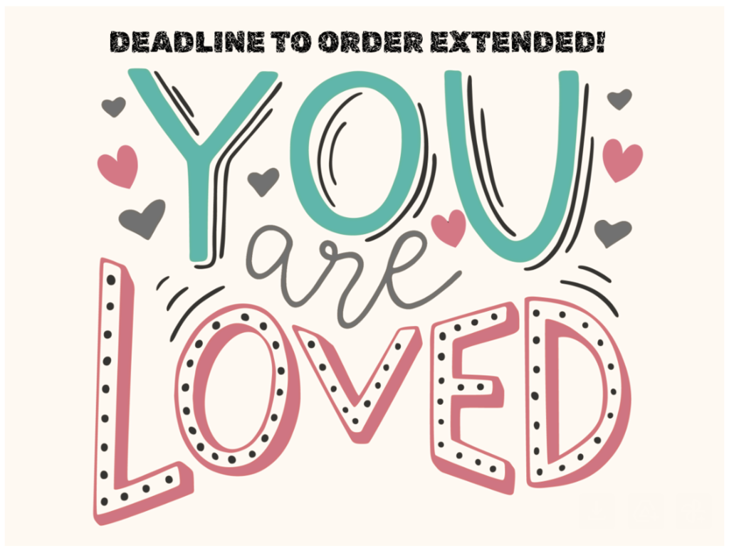 a graphic with the words 'you are loved'