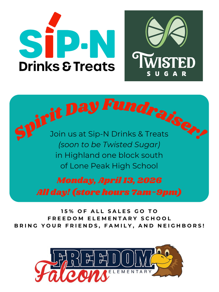 info about spirit night at sip'n, formerly twisted sugar.  April 13