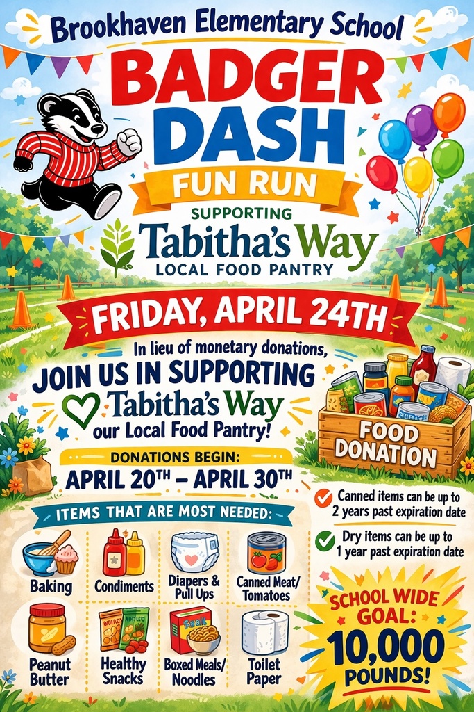 colorful flyer badger picture with ballons