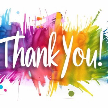 thank you with colorful background 
