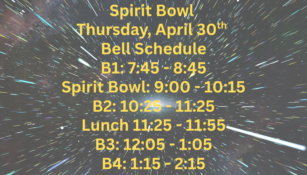 Spirit Bowl Schedule
