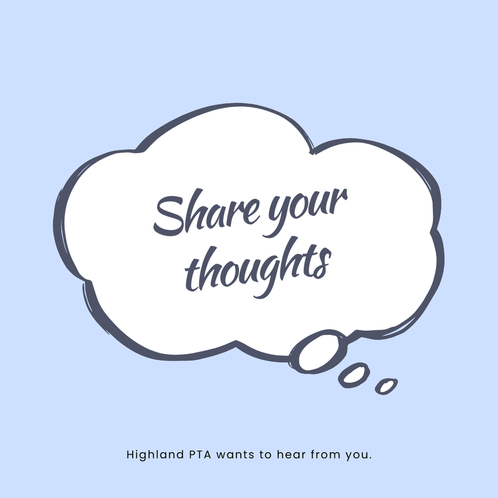 Blue background thought bubble share your thoughts