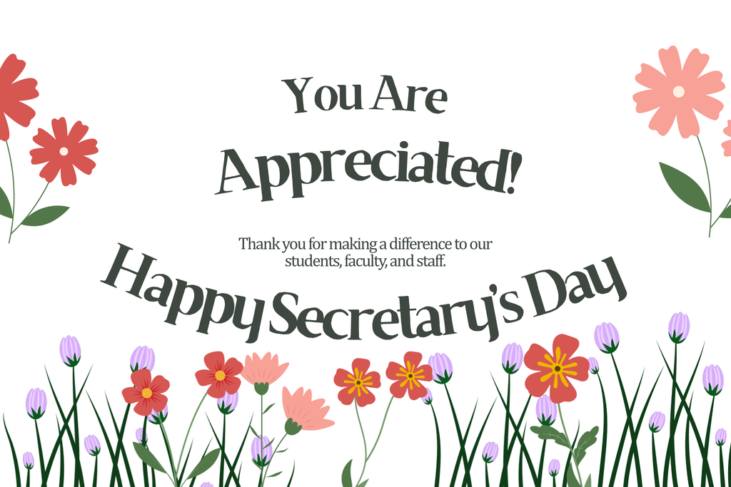 Floral appreciation poster for secretary's Day