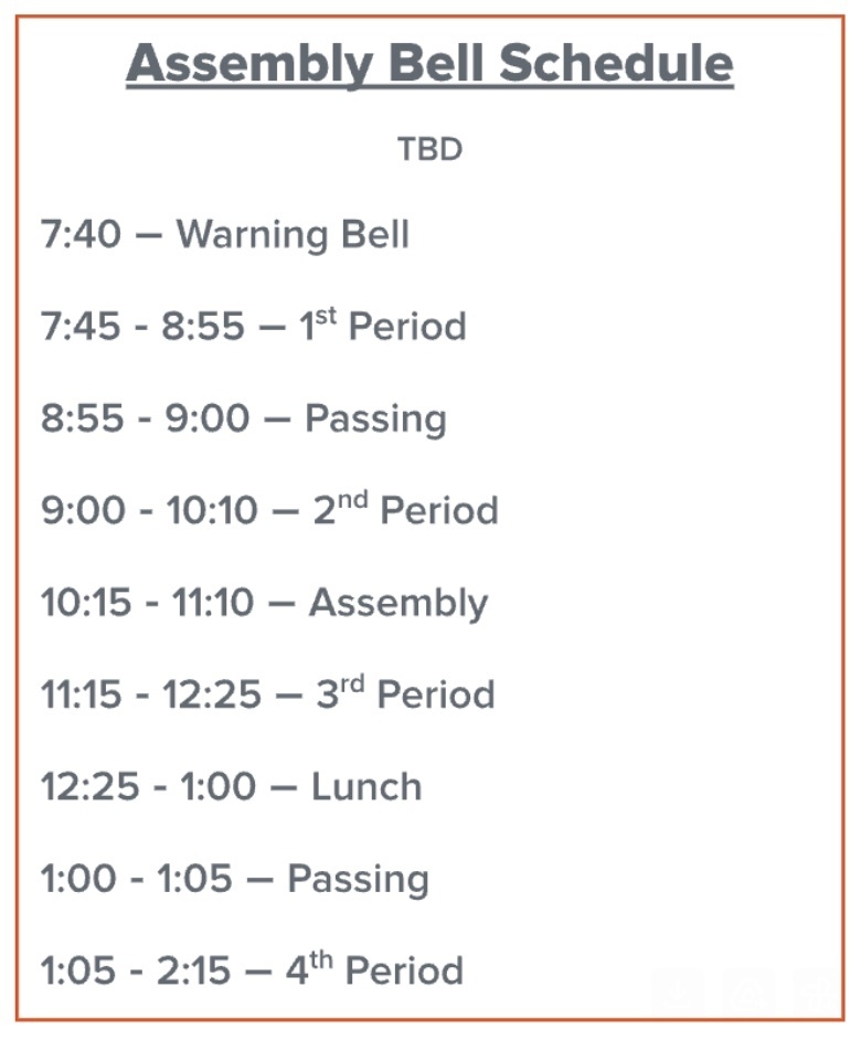 Assembly bell schedule today