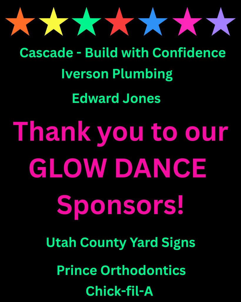 Flier with list of sponsors for the Glow Dance