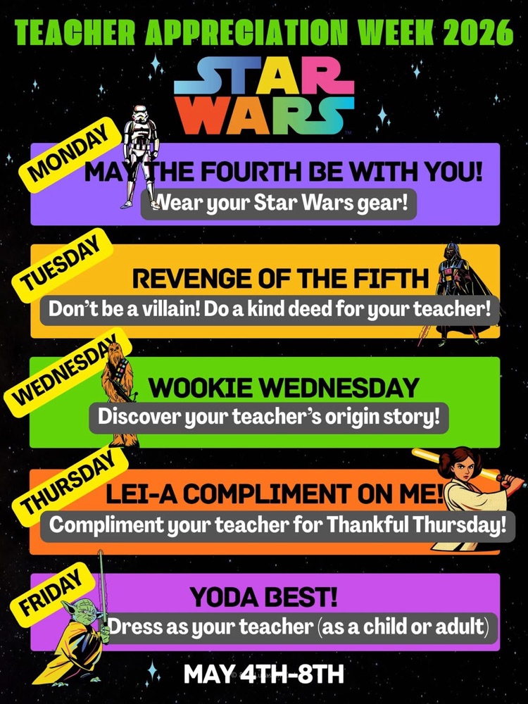 teacher appreciation week schedule