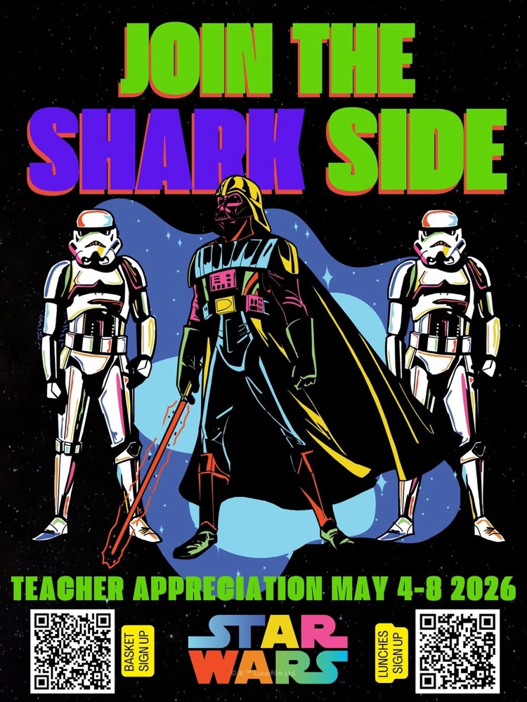 shark side teacher appreciation week May 4-8