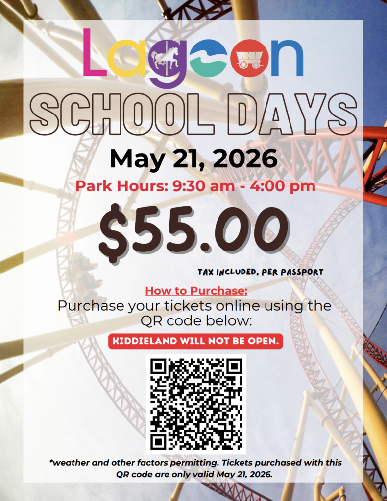 9th grade Lagoon Tickets are available to purchase!