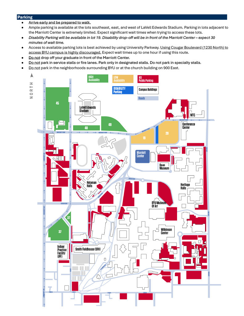 Maps on where to park. 