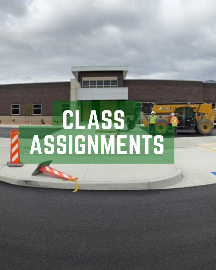 An image with the heading Class Assignments with the background image of Juniper Basin elementary.