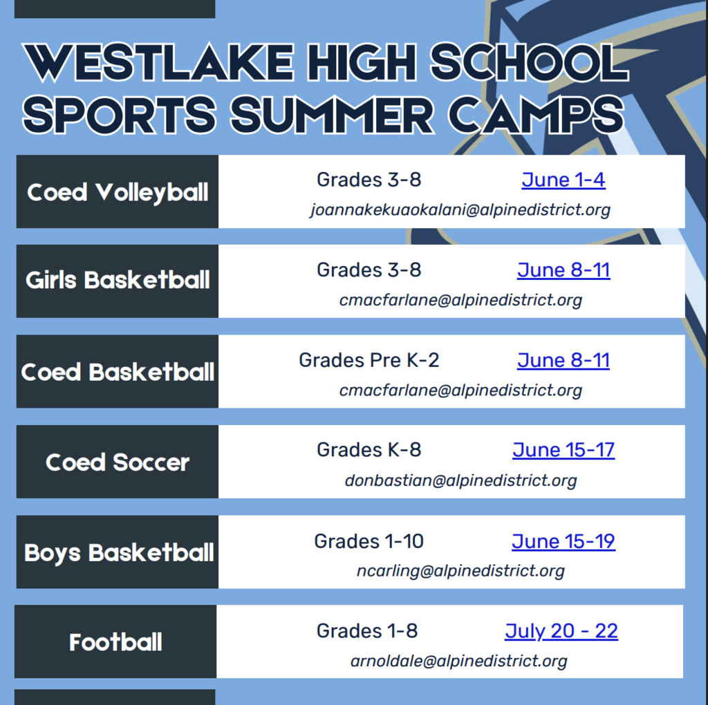 Westlake Sports Camp Flyer