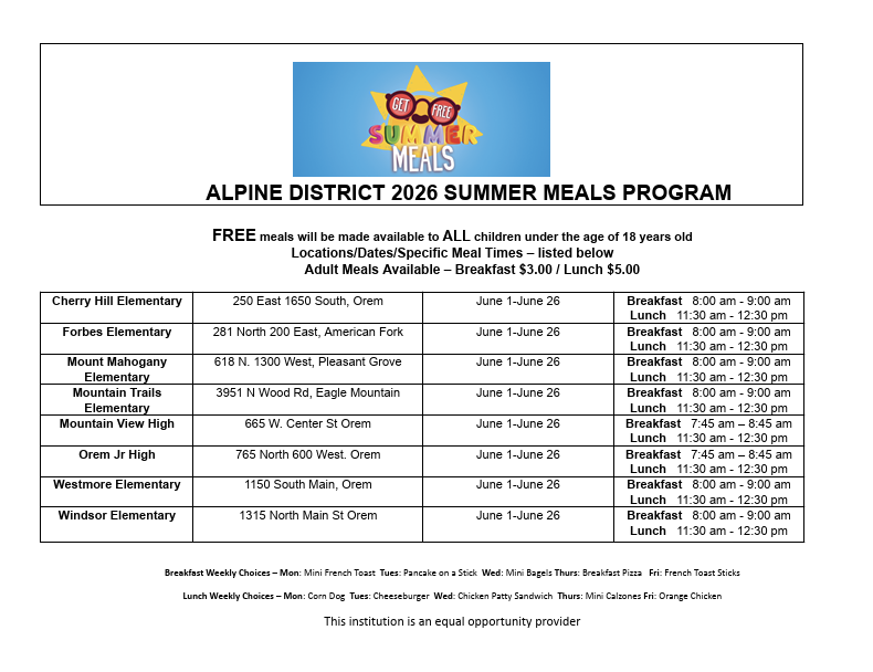 Summer Meals Program