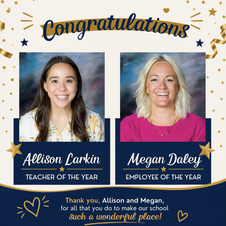 Images of 2 women being congratulated