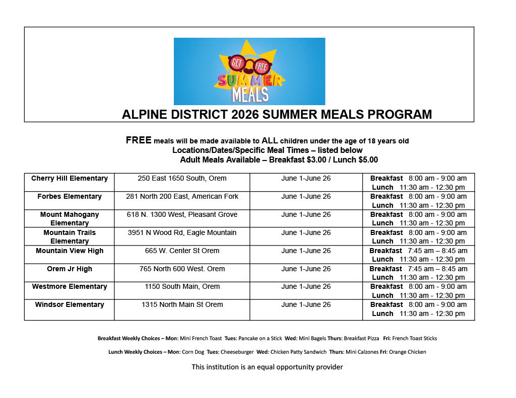 Summer meal program