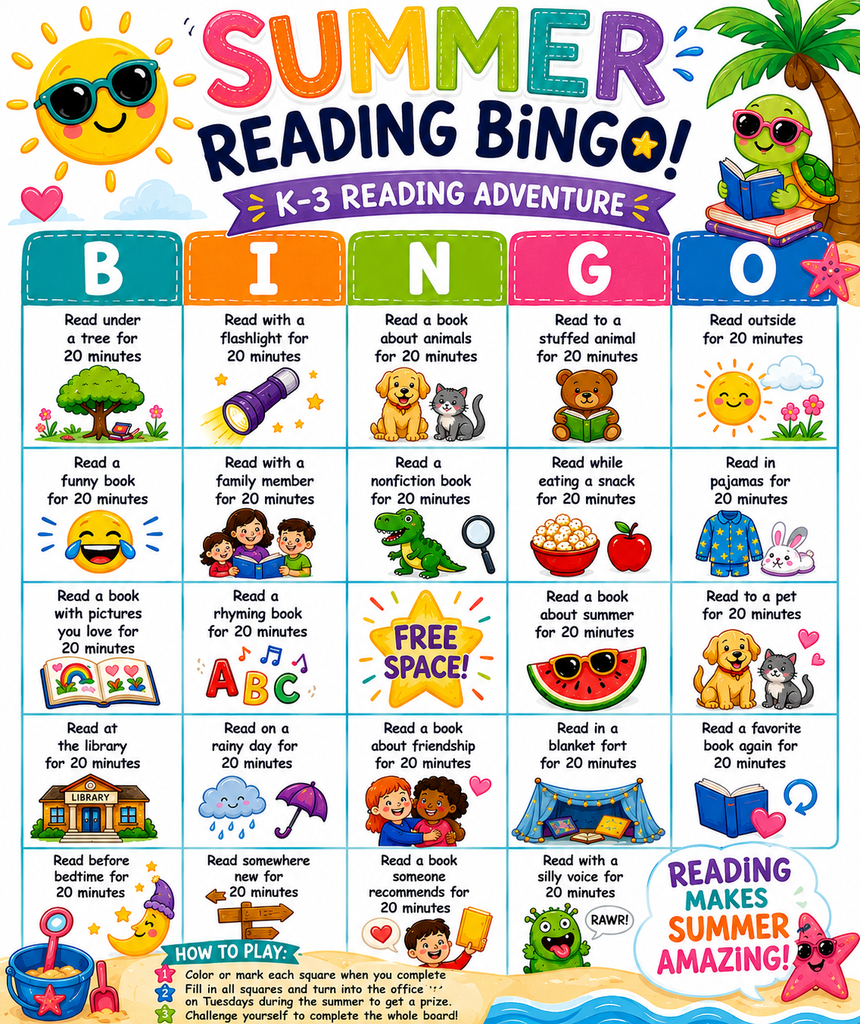 K-3 Bingo card