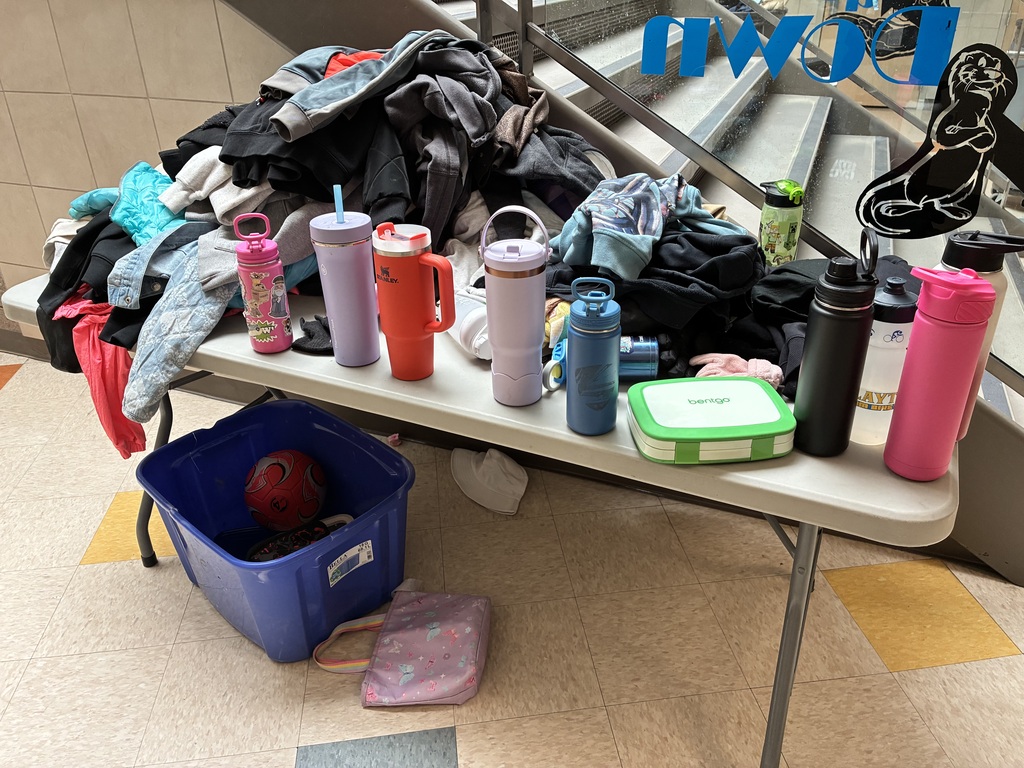 back packs, jackets, water bottles