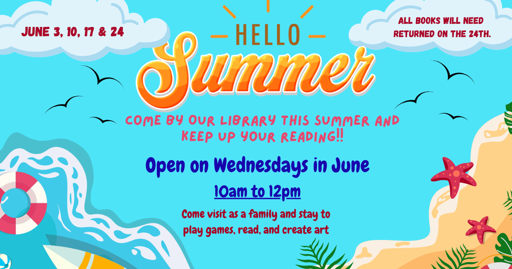 Flier with Summer Library hours