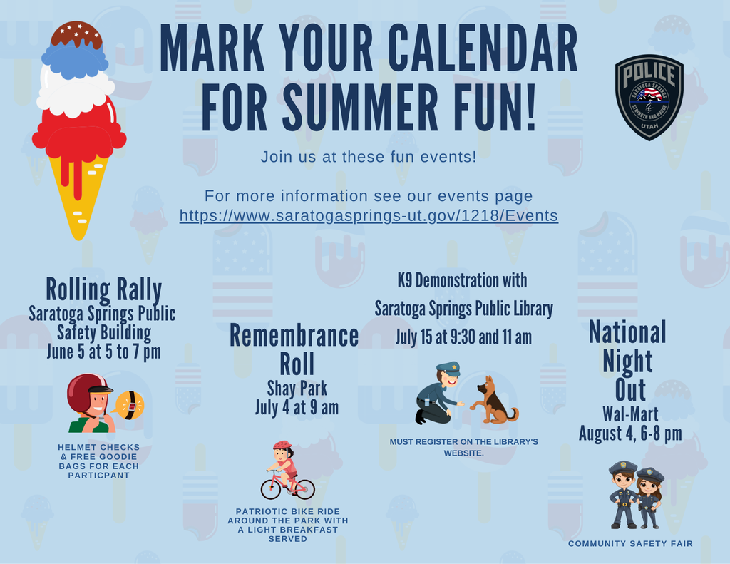 Activity Info - student riding bike with helmet, policeman with dog