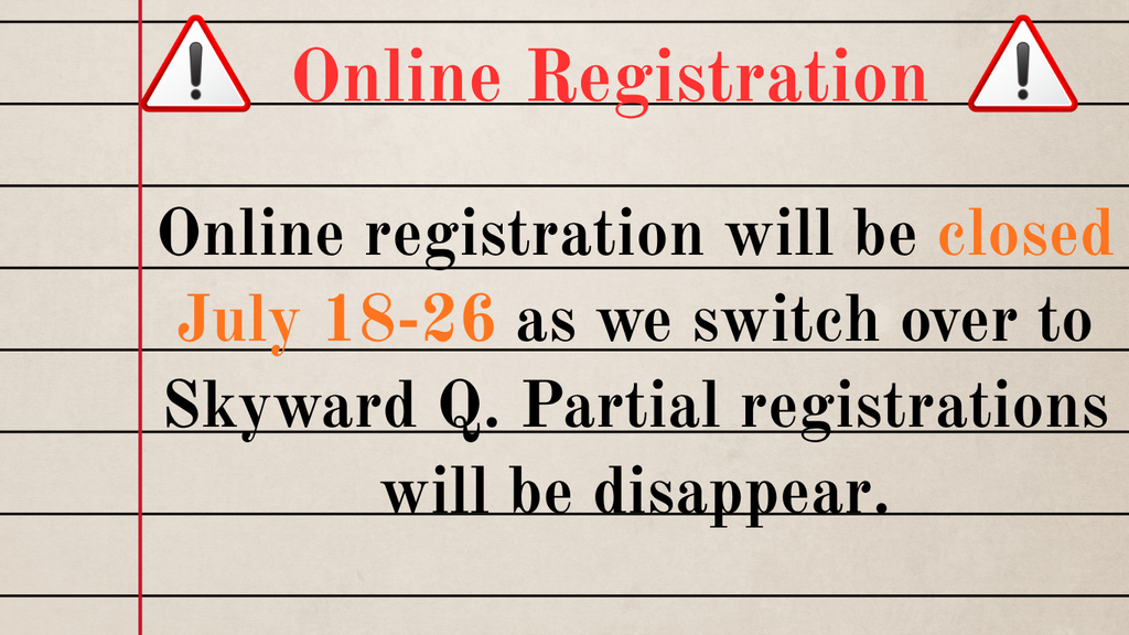 Online registration closed july 18-26