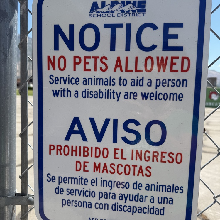 sign stating no animals allowed