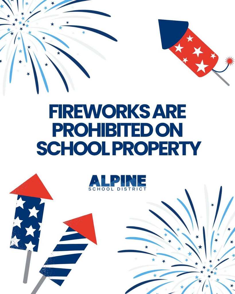 Fireworks in the background with prohibited on ASD Property text