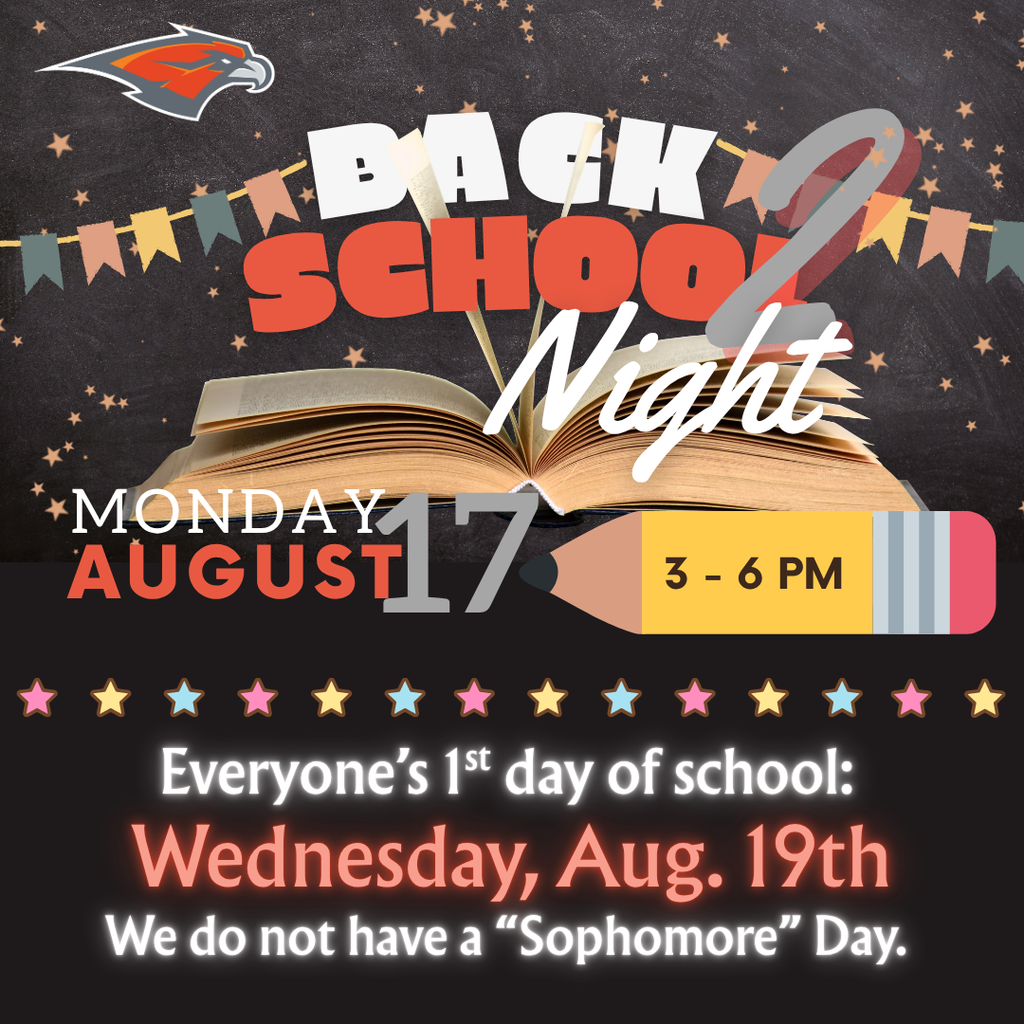 Back 2 school night with a book and pencil and first day is aug 19