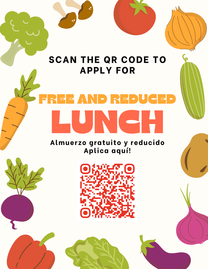 Scan the qr code to apply for free and reduced lunch.