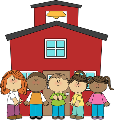 kids in front of a school