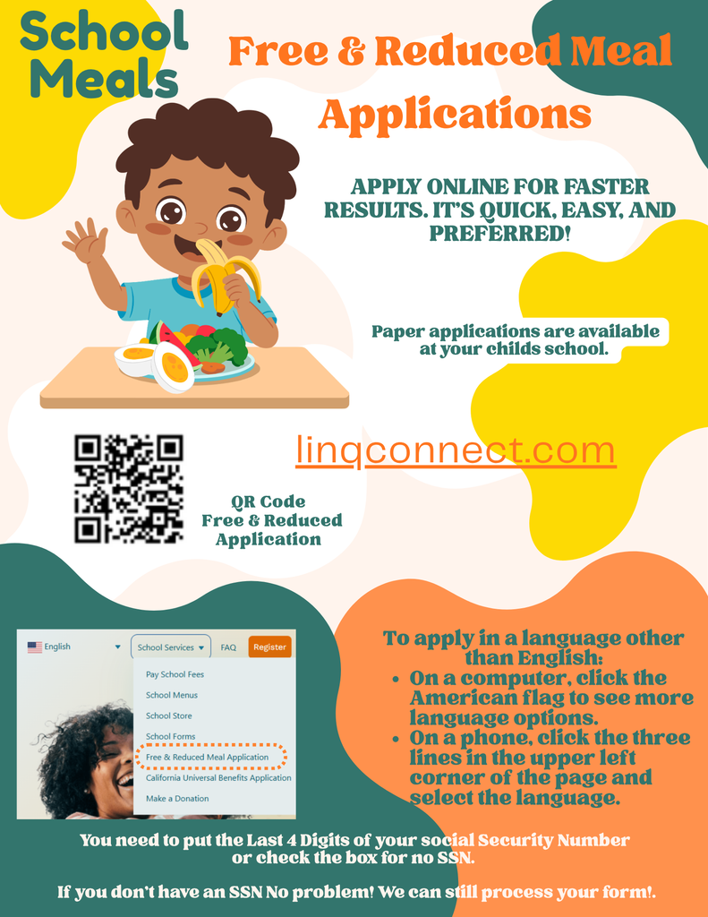 Free and reduced lunch applications. Apply online for faster results. It is quick, easy and preferred. Linqconnect.com