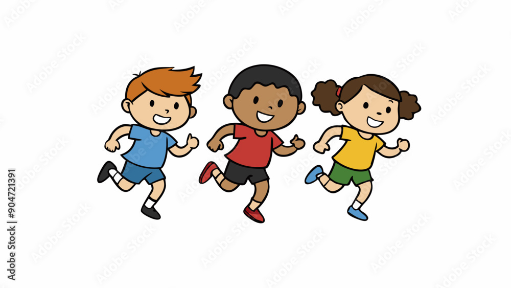 young students running