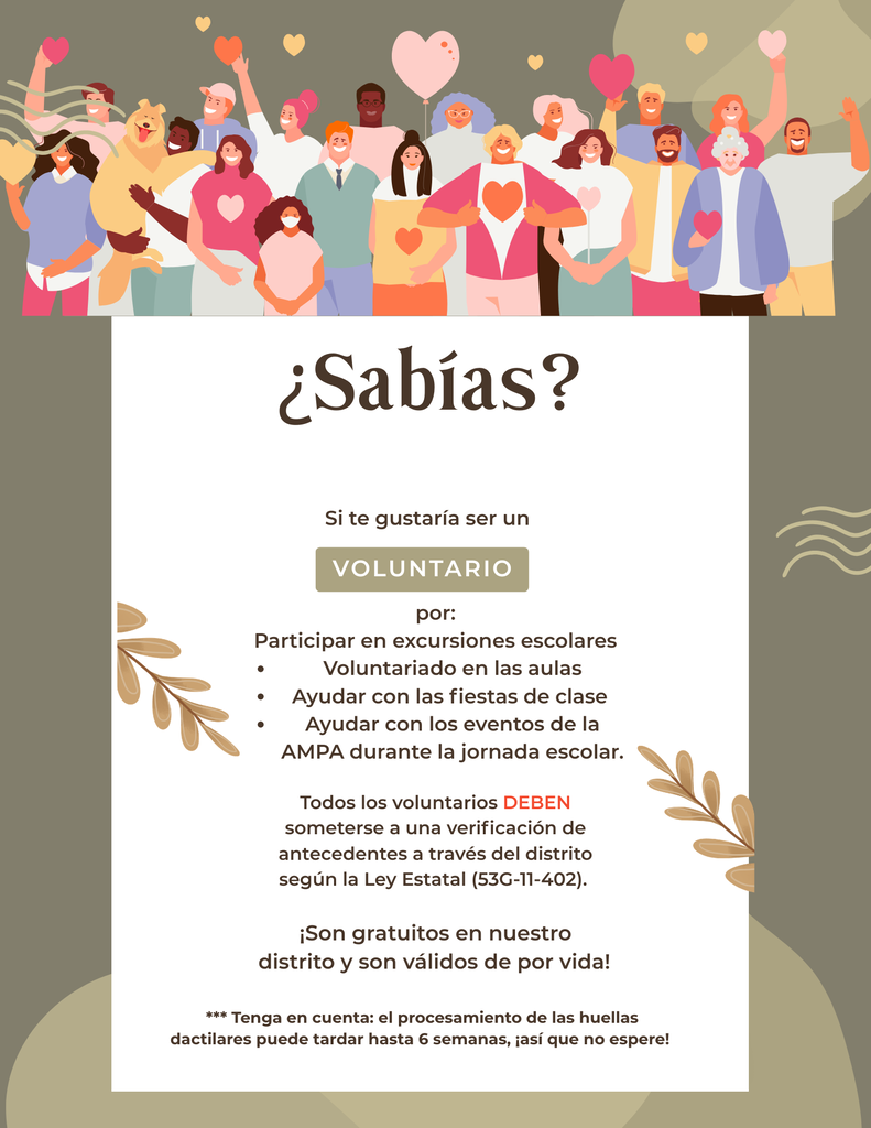 Flyer with words in spanish