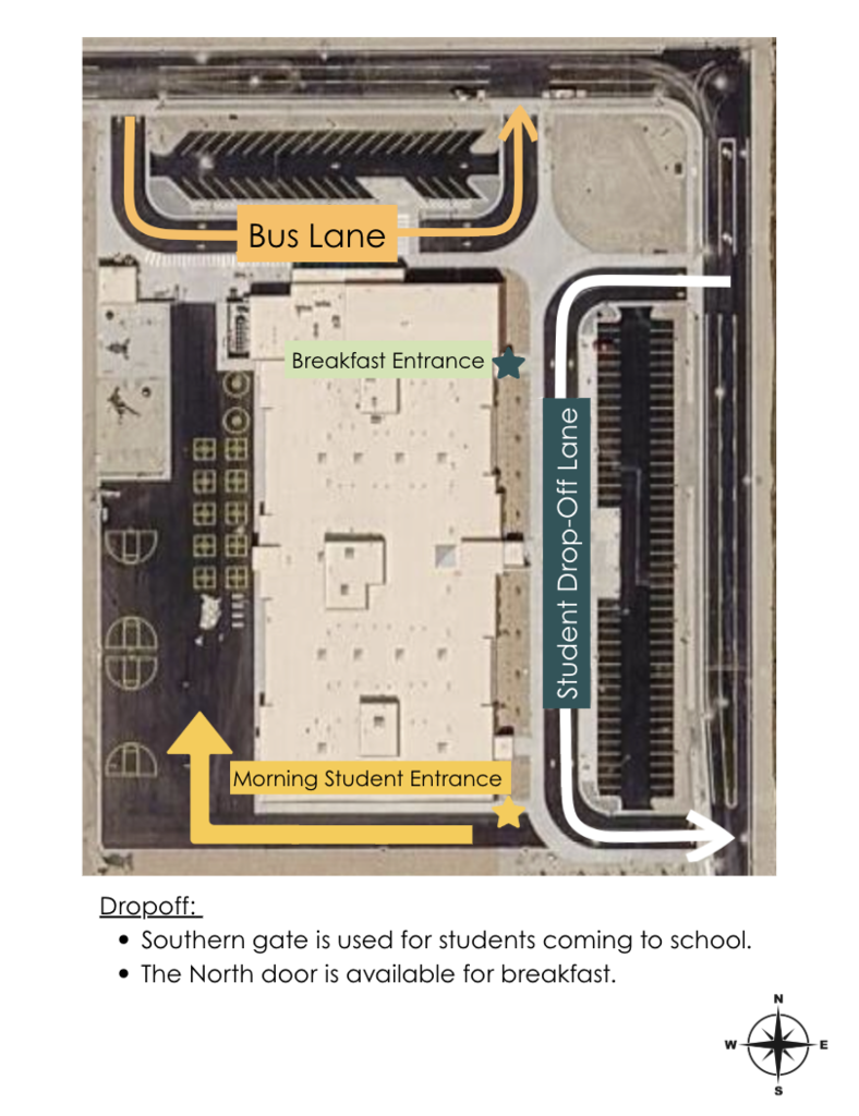A map of the school for morning drop off